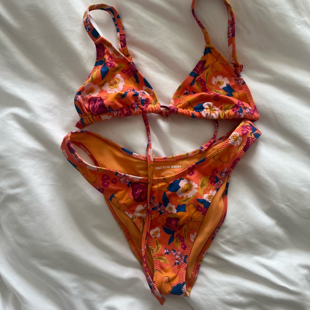 Orange floral bikini